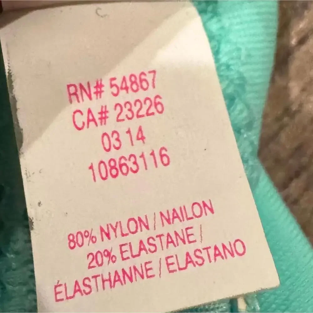 Victoria's Secret Swim Turquoise Flirt Bandeau‎ Underwire Bikini Top 34DD Ruched